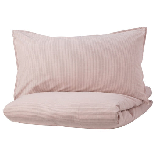 A photo of IKEA's  Duvet Cover and Pillowcase, Pink/Stripe, 150x200/50x80 cm (59x79/20x32 ) (Double)        90423236         