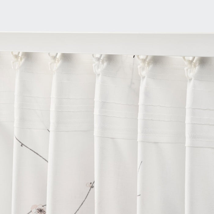 Digital Shoppy IKEA Curtains, 1 Pair, White/Flower, 145x250 cm. 60487951,Curtain, Window Curtain Online, Designer Curtain Online, Plain curtains, Curtains for home