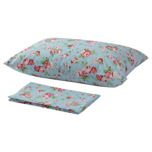 Turquoise cotton flat sheet and pillowcase set from IKEA 80494309