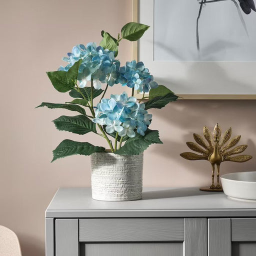 Digital Shoppy Realistic artificial Hydrangea potted plant in blue - perfect for indoor and outdoor use - available at ikea  30506499