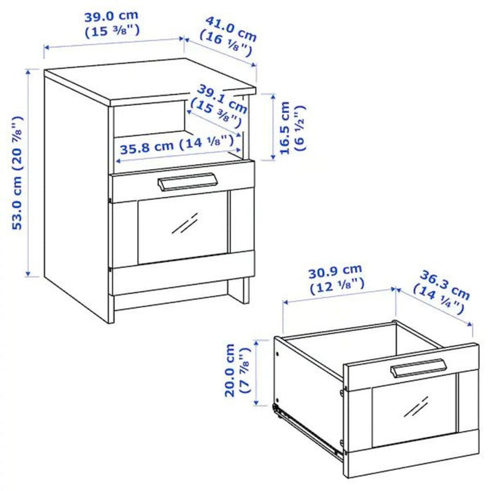 Product measurements of IKEA bedside table 00354063