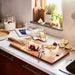 A functional kitchen accessory, an IKEA bamboo chopping board that's both stylish and practical.