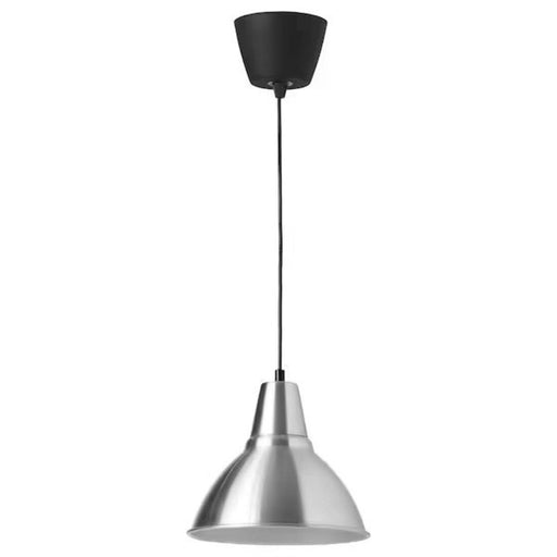 An adjustable pendant lamp with a black shade accents hanging over a reading nook. 40423385