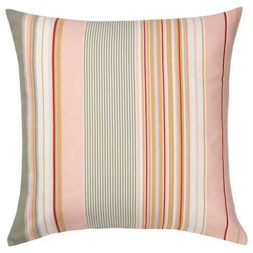 A colorful, striped IKEA cushion cover made from durable cotton fabric-20513631