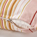 A soft, pink IKEA cushion cover with a multi-color/striped and hidden zipper closure-20513631