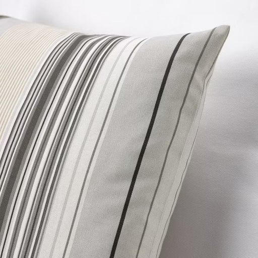 a closeup image IKEA  Cushion cover, grey/striped, 50x50 cm (20x20 " -20513631