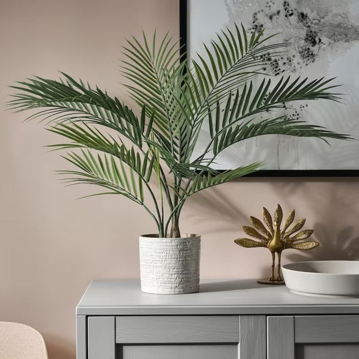 Digital Shoppy Artificial Areca palm potted plant from IKEA, designed for easy maintenance and suitable for indoor or outdoor use. digital-shoppy-80508410          