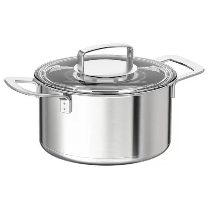 SENSUELL Pot with lid, stainless steel/gray, 5.8 qt - IKEA