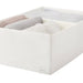 A box with two compartments designed for storing clothes Featuring a design for easy visibility of stored items 20474446