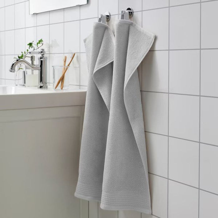 A classic Light grey hand towel with a simple and elegant border design, perfect for any bathroom 90521232