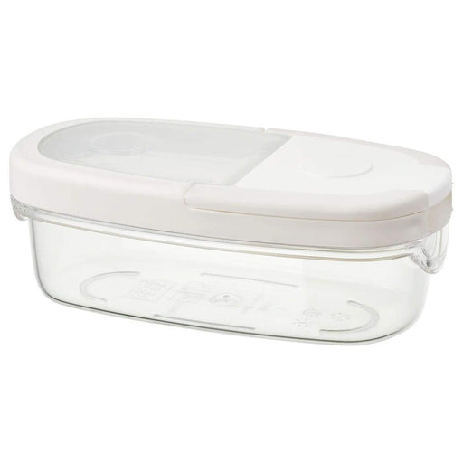 Clear plastic dry food jar with a white lid and airtight seal-10134018