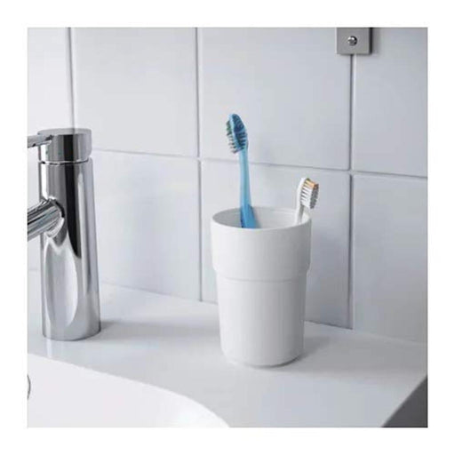 Digital Shoppy IKEA Bathroom Tumbler/Toothbrush and Toothpaste Holder White Mug 80263813 online price bathroom accessories tooth brush holder