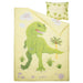 Stylish duvet cover and pillowcase Light Green ( Tyrannosaurus Rex/Triceratops/yellow ) from IKEA 60464110