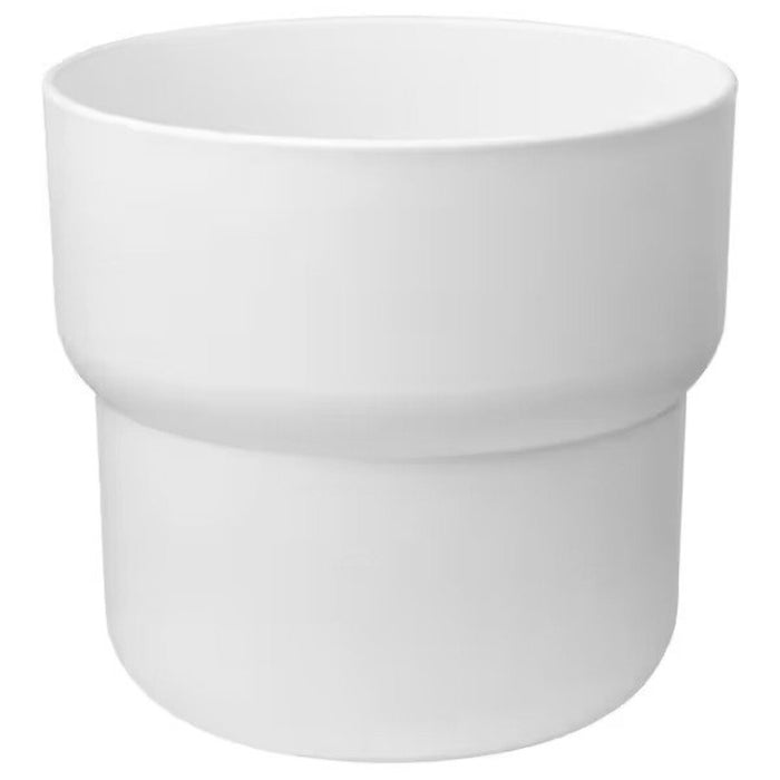 A white IKEA plant pot with a green plant inside 00454816 