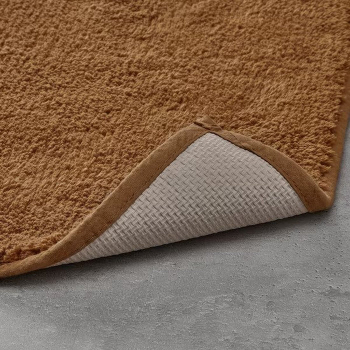 IKEA brown-yellow bathmat is designed to keep you safe and secure while getting ready in the bathroom 80507986