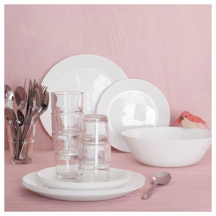 Digital Shoppy IKEA Tempered Opal Glass Dinnerware Plates and Bowls, (White, 25 cm, 6 Pieces) 10258914 dishes delicious dinner online price