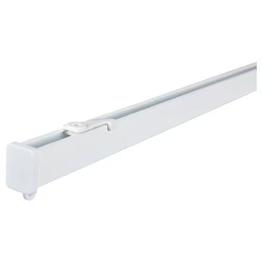 White IKEA single track rail with ceiling fittings for holding curtains 00492917