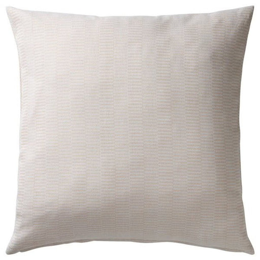 A cushion covers with a beige/white striped pattern-20506961