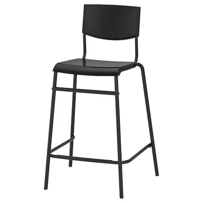 Digital Shoppy IKEA Bar stool with backrest, black/black, 74 cm (29 1/8 ") 10498419 Barstools online high chairs furniture indoor home 