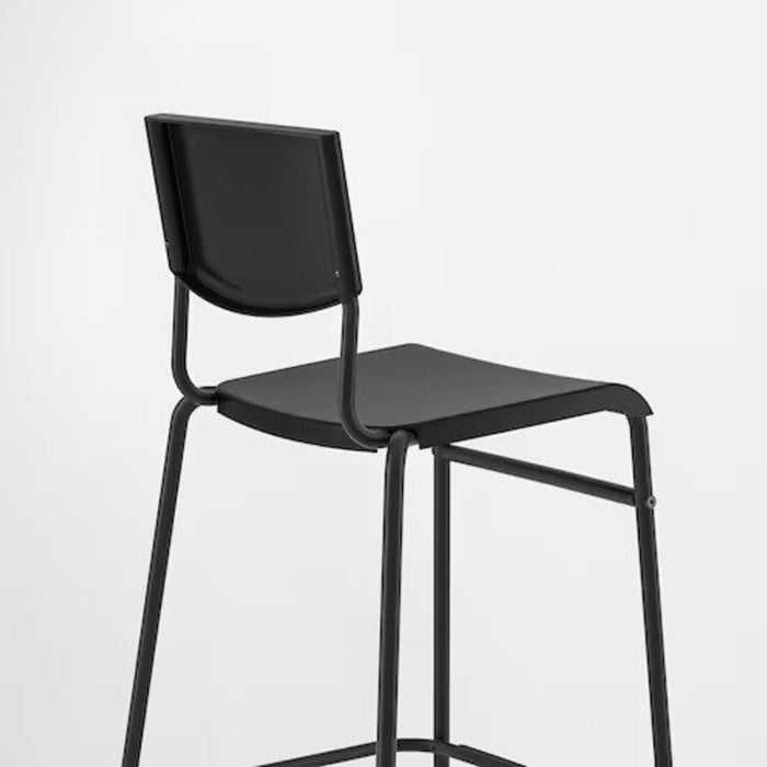 Digital Shoppy IKEA Bar stool with backrest, black/black, 74 cm (29 1/8 ") 10498419 Barstools online high chairs furniture indoor home 