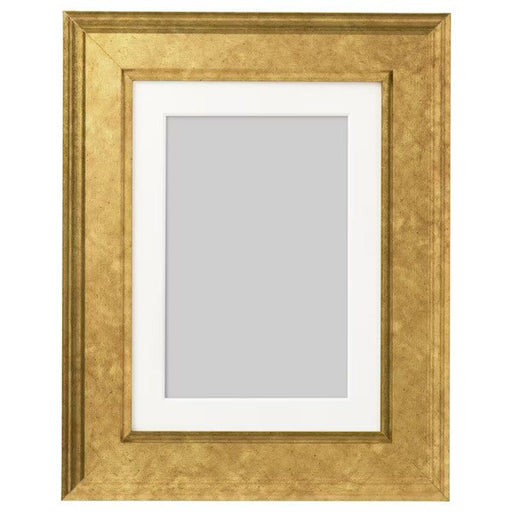 A sleek gold photo frame with a white mat, perfect for displaying your favorite memories 40378514