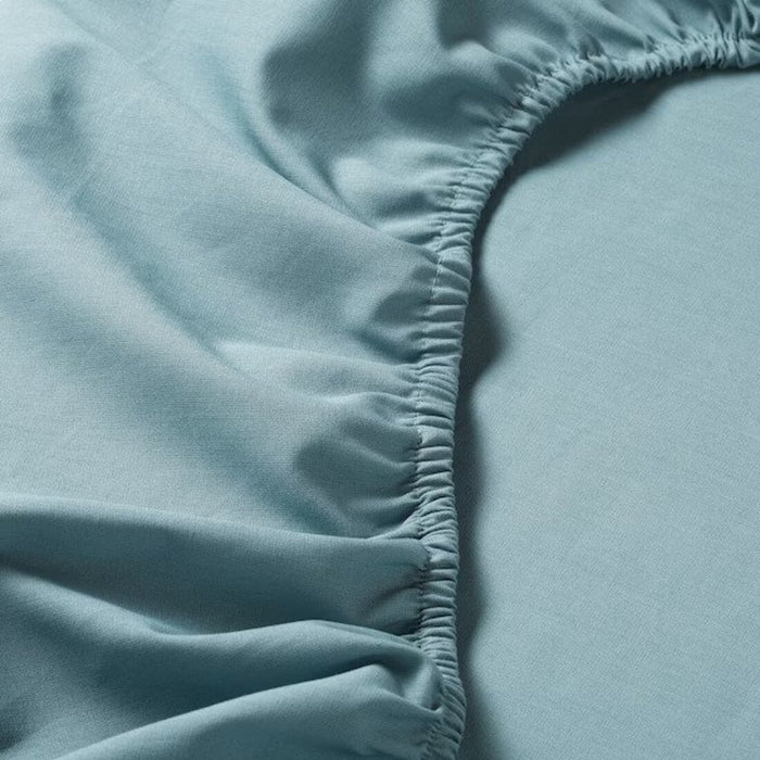 A closeup image of ikea fitted sheet of Extra soft and durable quality since the bedlinen is densely woven from fine yarn, 60501669
