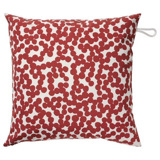 A photo of an Ikea cushion cover red/dot pattern is easy to keep clean and fresh, as you can take it off and machine-wash it.-40509874