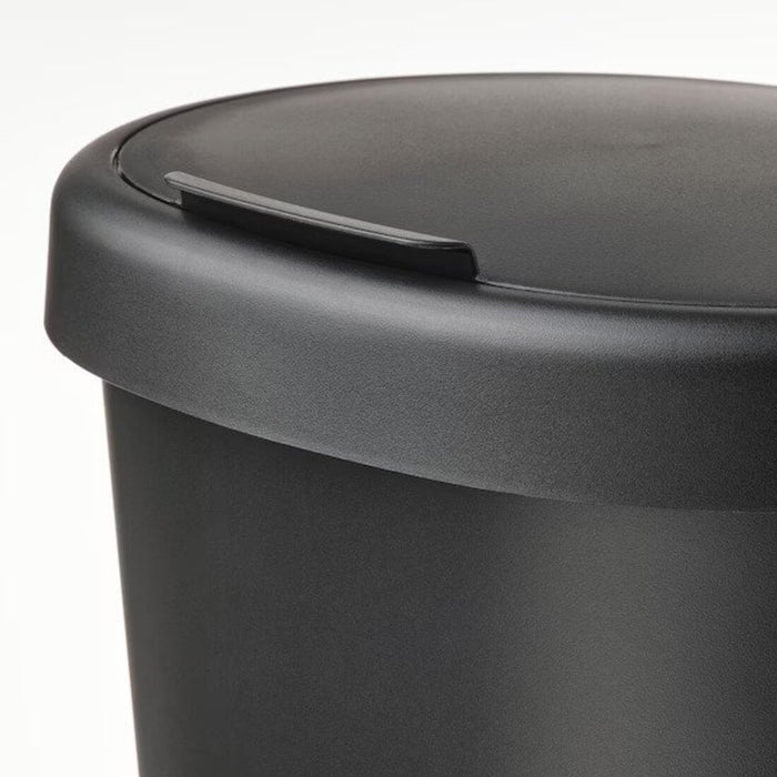 Digital Shoppy IKEA  Bin with lid 8l black. wastebin dustbin home online low price 80520501 digital shoppy , Durable and sleek black bin with lid for waste management 