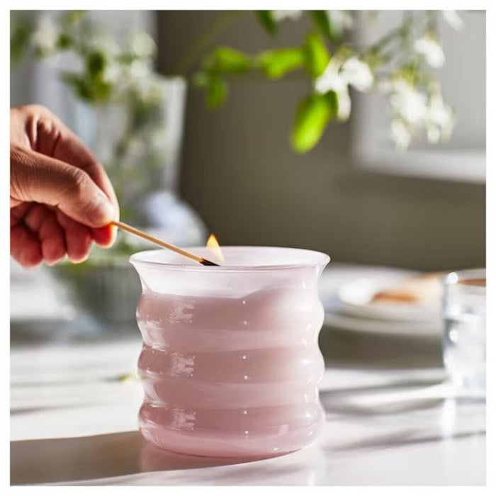 Digital Shoppy IKEA Scented candle in glass, Jasmine/pink, 50 hrscented candle, decoration candle, scented candle-40502151
