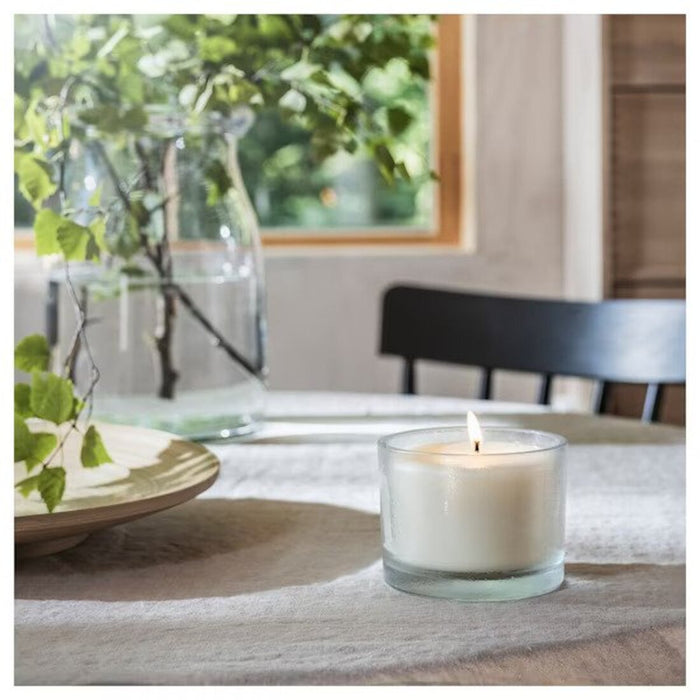 IKEA Scented Candle in Glass: An elegant and fragrant candle with a stylish design, perfect for creating a cozy atmosphere in any room.