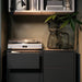 The compact size of the dark grey IKEA cabinet makes it ideal for small apartments and minimalist spaces 70428918