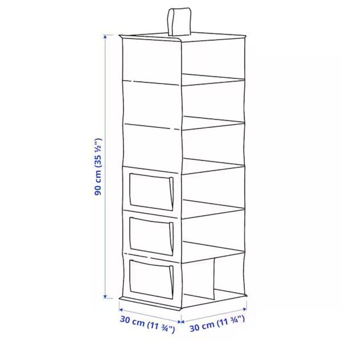 Digital Shoppy IKEA Hanging storage with 7 compartments, grey/patterned, 30x30x90 cm (11 ¾x11 ¾x35 ½ ")hanging-storage-hanging-organizers-comaprtments-clothes-organizers- digital-shoppy--40474407