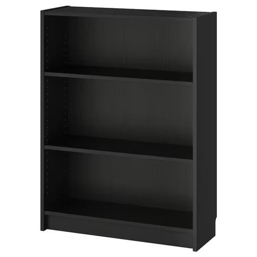 Narrow Ikea bookcase with a black-brown finish and three shelves40351581