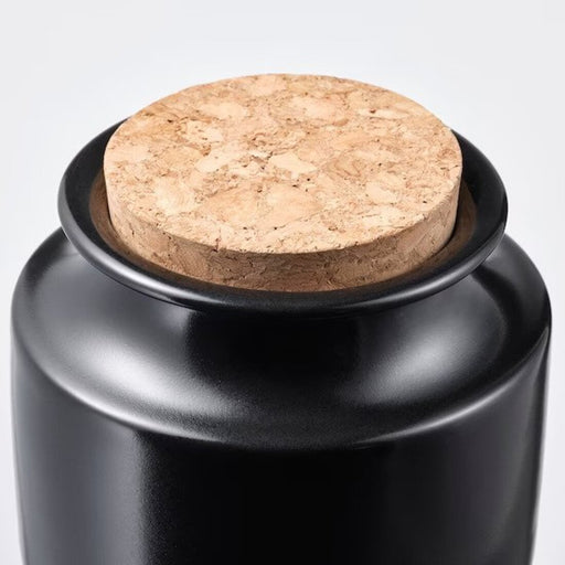 Digital Shoppy IKEA Jar with lid, black. food wood ceramic 40537532