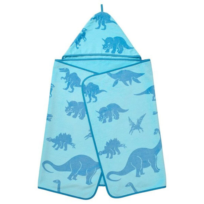 IKEA JÄTTELIK Towel with hood, dinosaur/blue, 140x70 cm (55x28 )