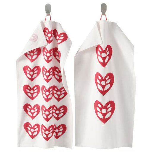 A simple, classic white/red  hand towel heart pattern  with a clean, minimalist design 70530548 