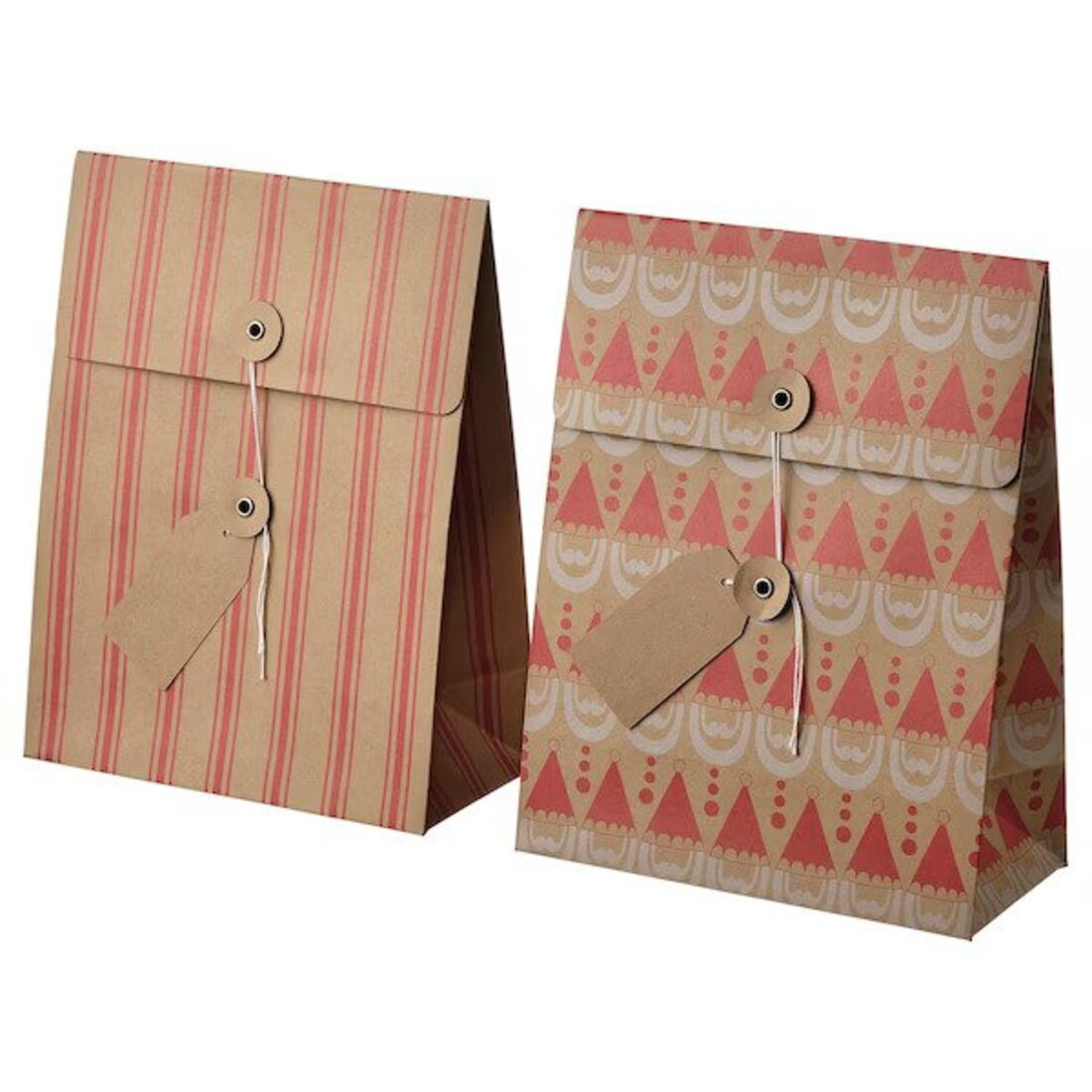VINTERFINT gift bag, mixed patterns red, 26x35 cm (10 ¼x13 ¾) - IKEA
