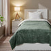 Soft, textured bedspread in a calming grey-green shade, sized 150x250 cm.-00530783