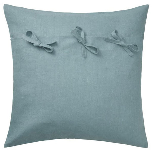 A photo of an Ikea cushion cover the ribbon tie detail on the back softens the expression of the rougher linen 00516329