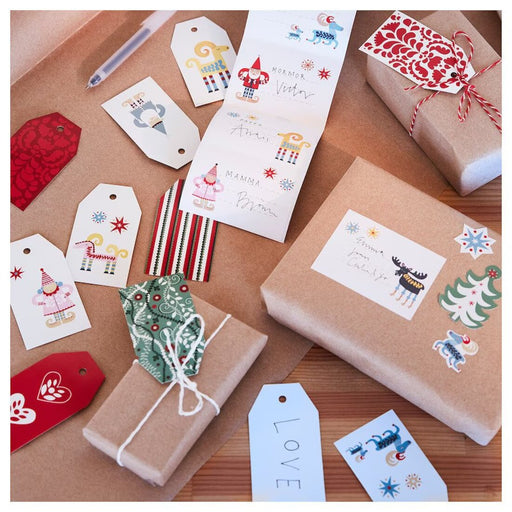 IKEA Santa Claus pattern stickers on a gift box 80529648  