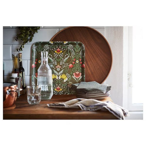 Digital Shoppy IKEA Tray, patterned multicolour/grey-green, 33X33 cm , price, online, decoration trays, 20537948