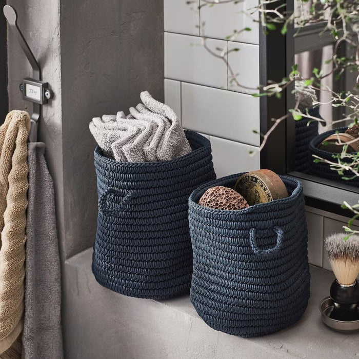 Digital Shoppy IKEA Basket, set of 2, blue store material fold edges cloth digital shoppy 80420648 