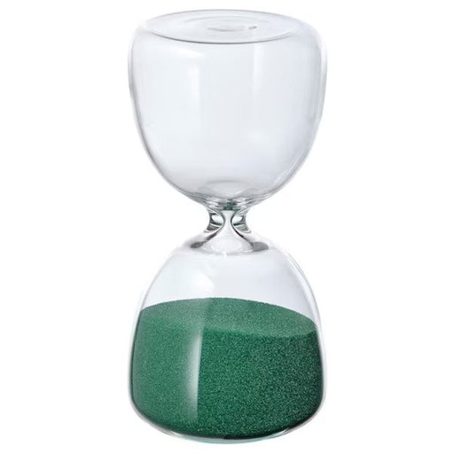 "A stylish and functional clear glass hourglass from IKEA, designed to make timekeeping an aesthetically pleasing experience in any space.