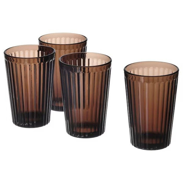 A brown glass from IKEA, with a sleek and modern design.