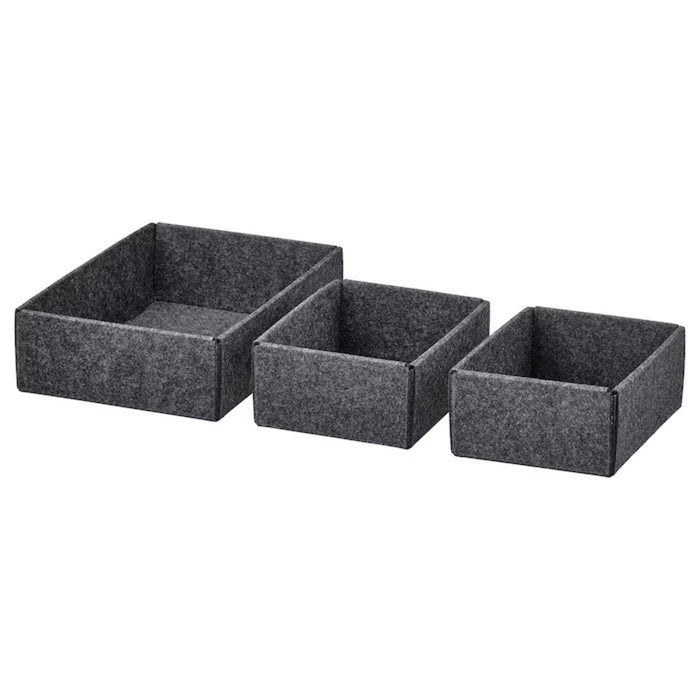 Digital Shoppy IKEA Box, set of 3, grey clothes store set of 3 grey polyester 60549794