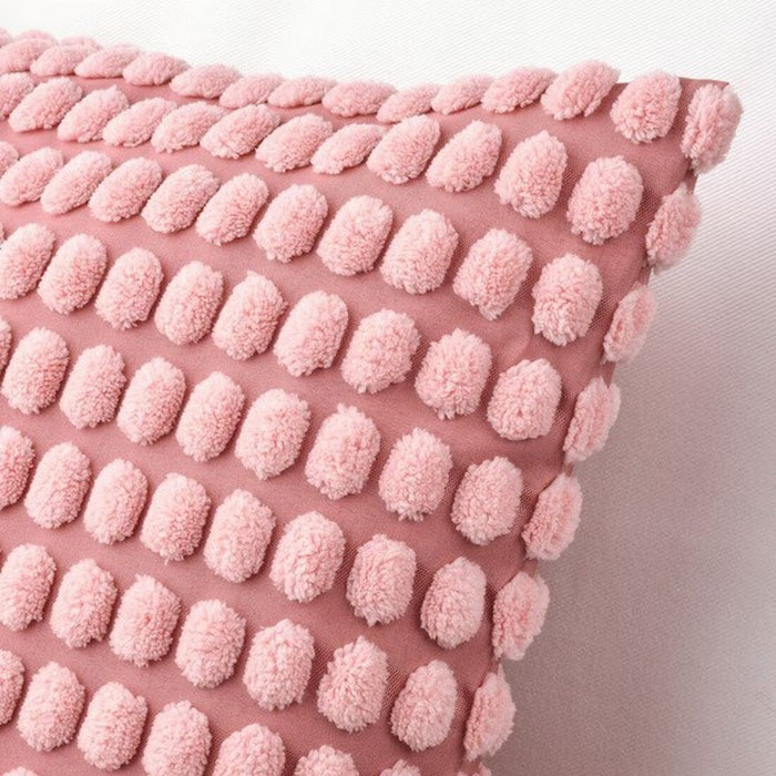Cushion cover in light pink with a tactile pattern  60542995