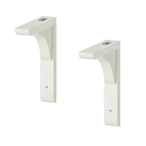 A close-up of a white Ikea bracket made of durable metal. 60430554   
