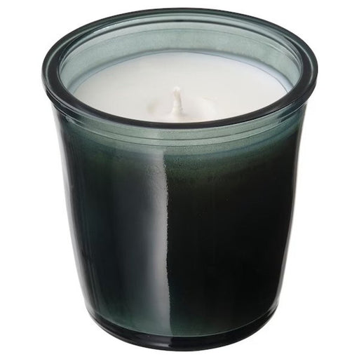 JÄMLIK scented candle in glass, Vanilla/light beige, 40 hr - IKEA