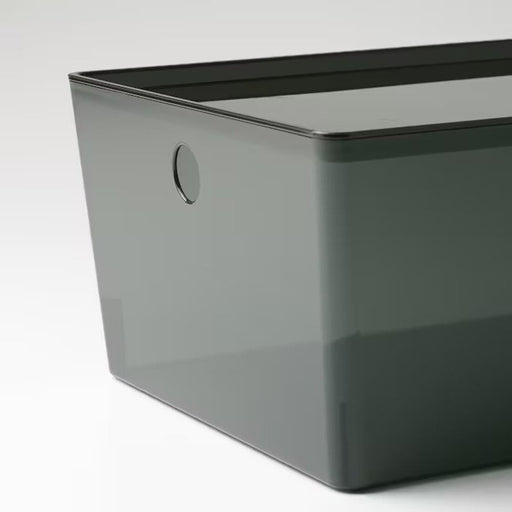  IKEA Box with lid, transparent black ,26x35x15 cm, (10 ¼x13 ¾x6 ") price online storage box lids for kitchen home container digital shoppy 50514040