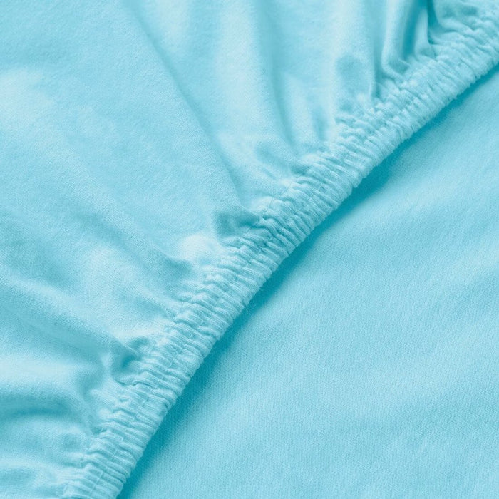 A closeup image of ikea fitted sheet of Extra soft and durable quality since the bedlinen is densely woven from fine yarn 50465285 